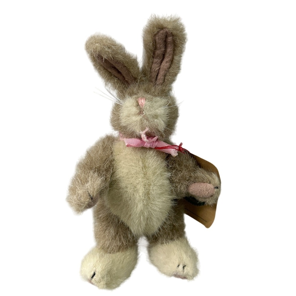 The Boyd's Archive Collection Rabbit 8" Plush with tag Tan Cream pink‎ bow